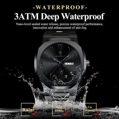 Men's Military Quartz Watch Stainless Steel Waterproof