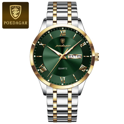 Men’s Stainless Steel Quartz Watch With Date Display