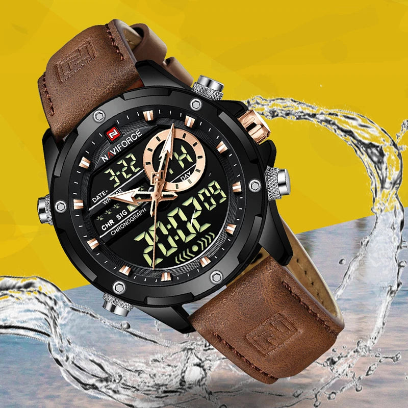 Men’s Analog-Digital Sports Watch Quartz Waterproof