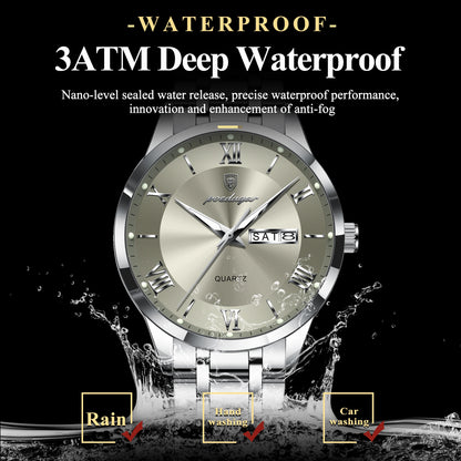 Men’s Stainless Steel Quartz Watch With Date Display