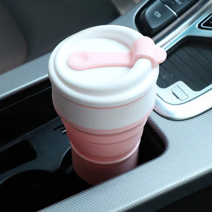 Collapsible Silicone Travel Mug 350 ml with Leakproof Lid