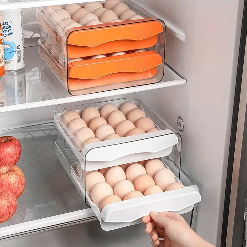 Stackable Refrigerator Egg Storage Drawer Organizer