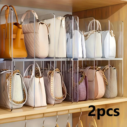 Clear Acrylic Handbag Organizer Rack – 2-Pack Space Saver