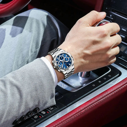 Men’s Stainless Steel Chronograph Watch With Date