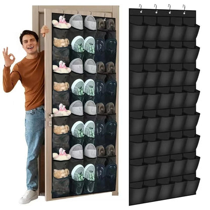Over The Door Shoe Organizer With Large Mesh Pockets