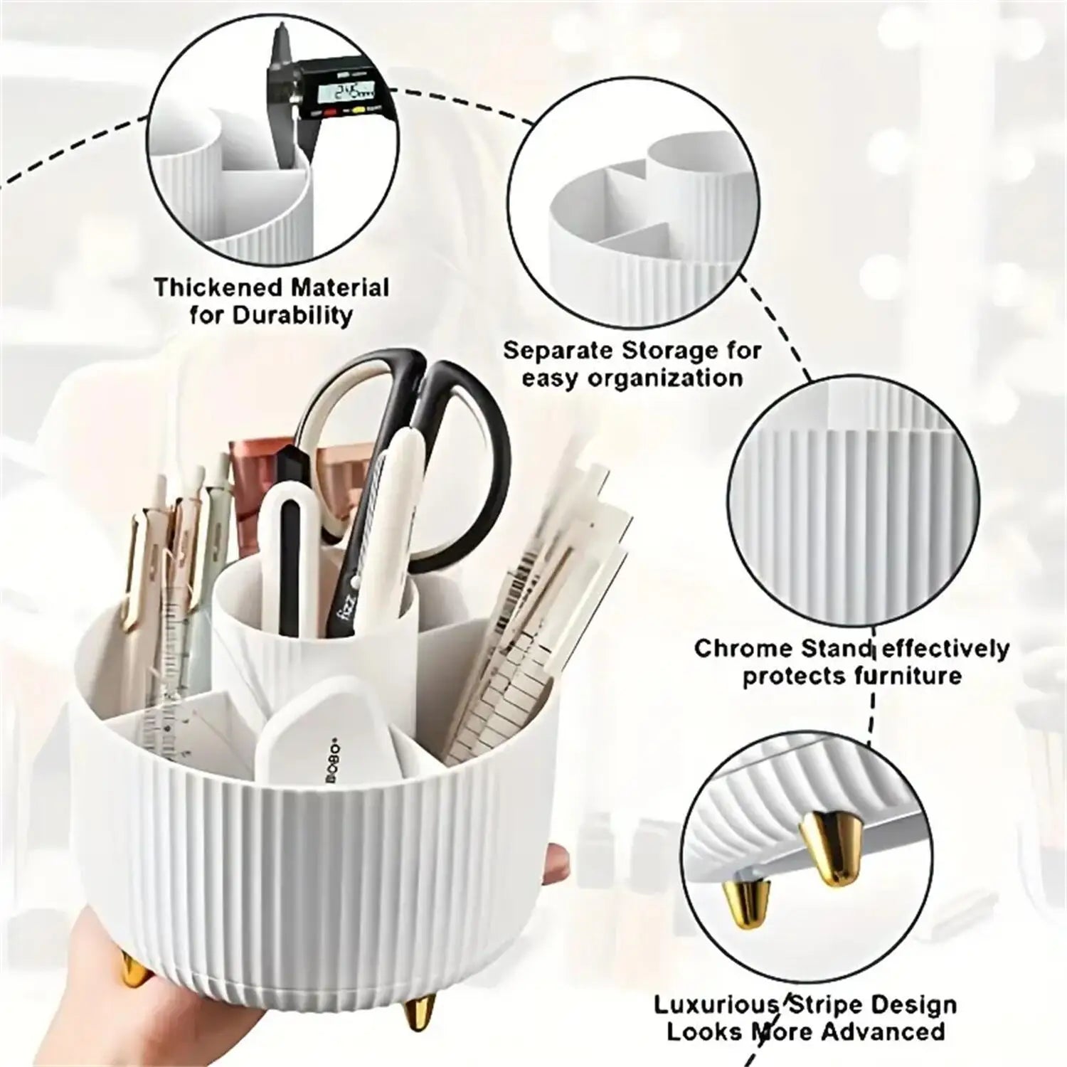 360° Rotating Makeup Organizer Plastic Cosmetic Holder