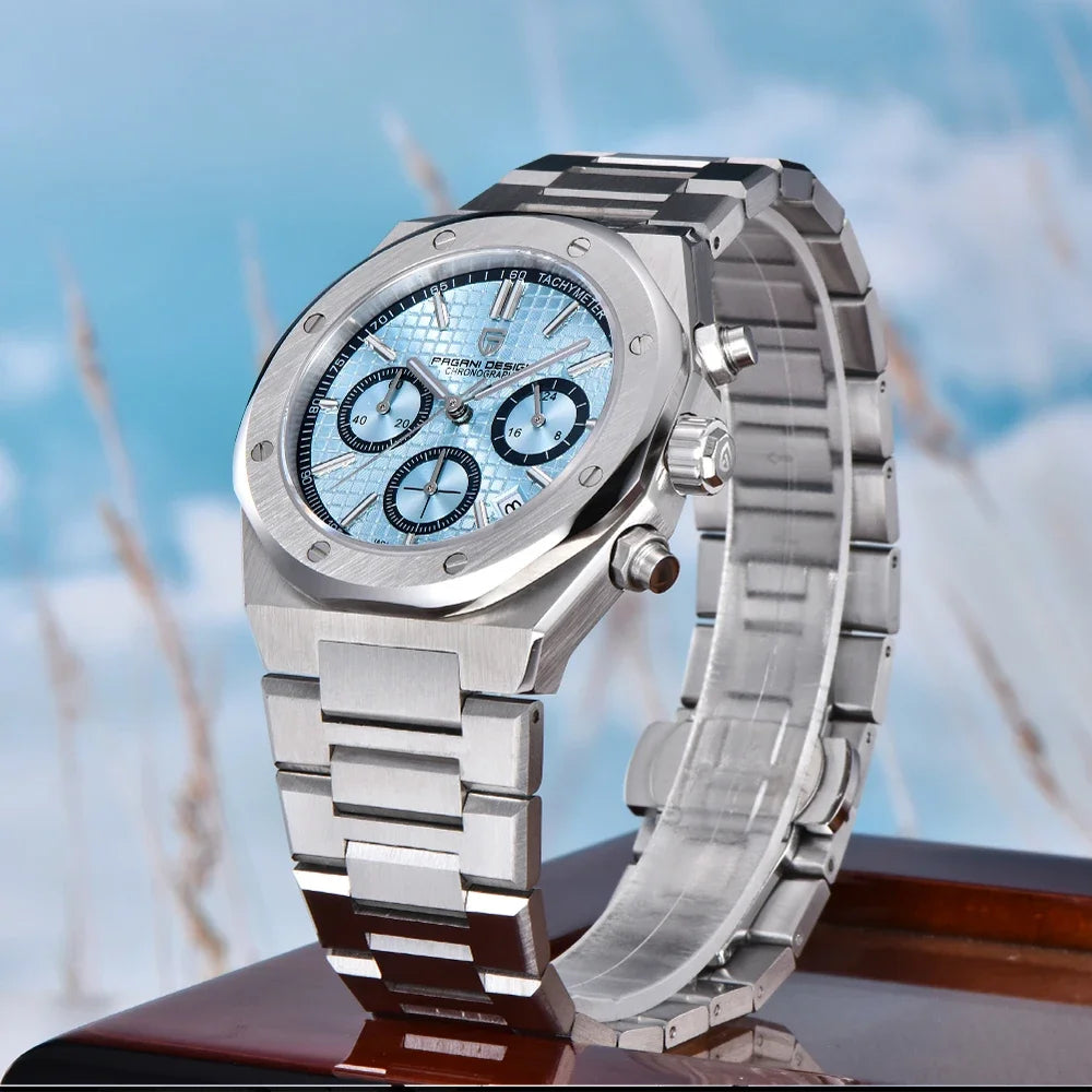 Men’s Quartz Chronograph Watch Sapphire 200M Water Resistant