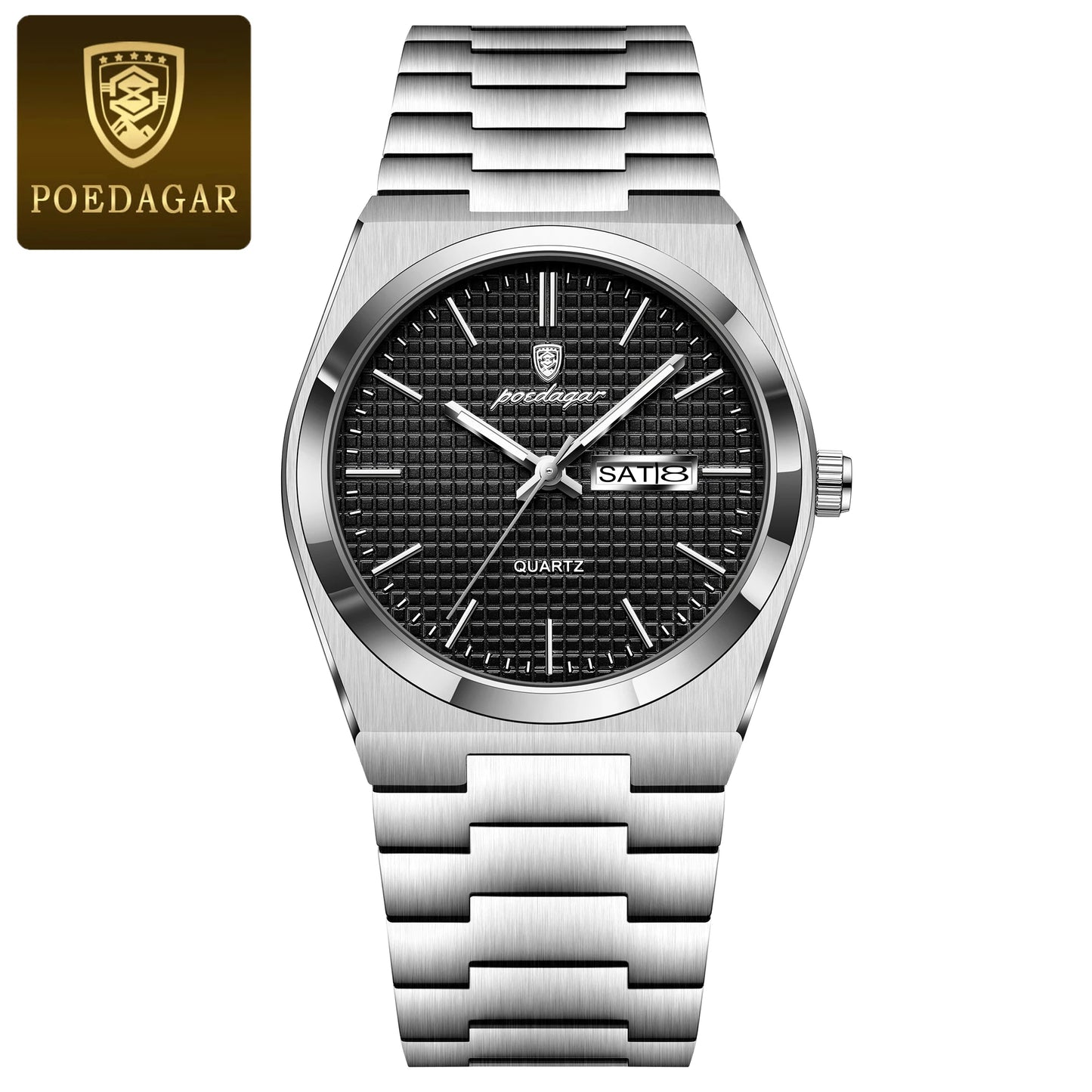 Men’s Stainless Steel Quartz Watch – Luminous, 3Bar