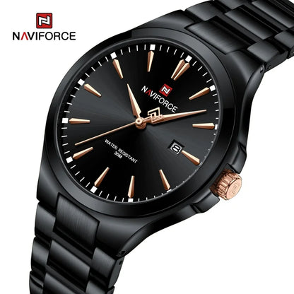Men's Stainless Steel Quartz Watch With Date Display