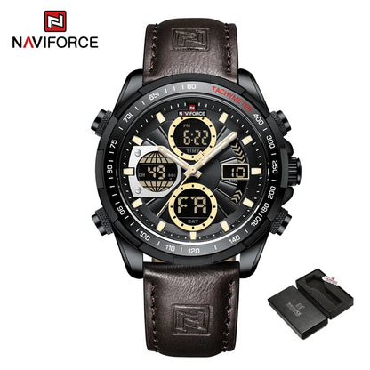 Men’s Military Sport Quartz Watch With Leather Band
