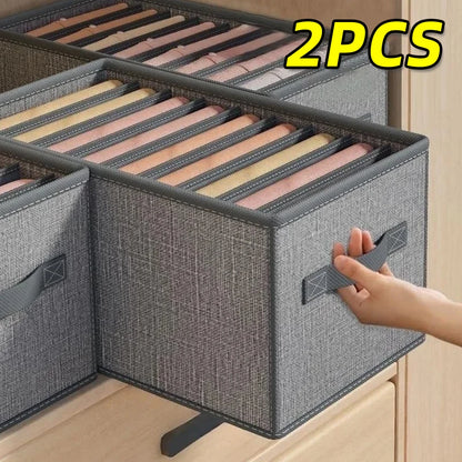 Foldable Closet Clothes Organizer Storage Box With Handles