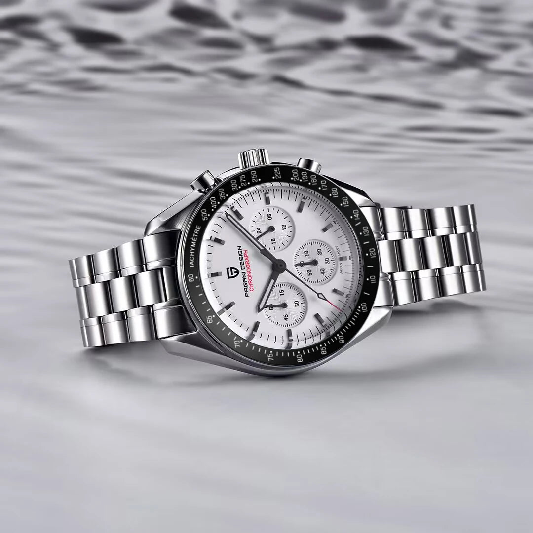 Men's Quartz Chronograph Watch Sapphire 100M Waterproof