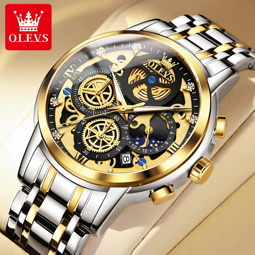 Men's Skeleton Quartz Watch – Waterproof, Luminous Dial