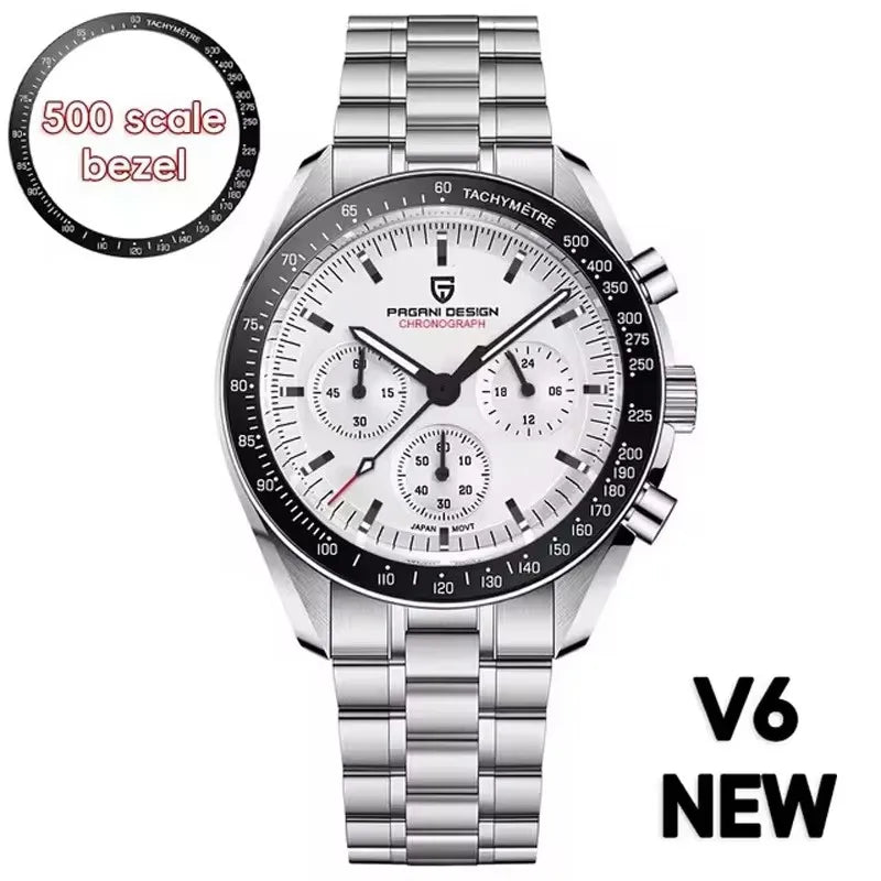 Men's Moon Chronograph Watch Quartz With Sapphire Glass