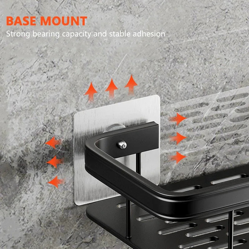 Metal Corner Bathroom Shelf – No-Drill Wall Organizer