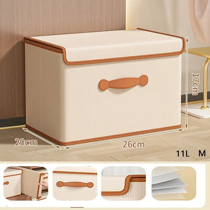 Foldable Clothes Storage Box With Lid For Wardrobes