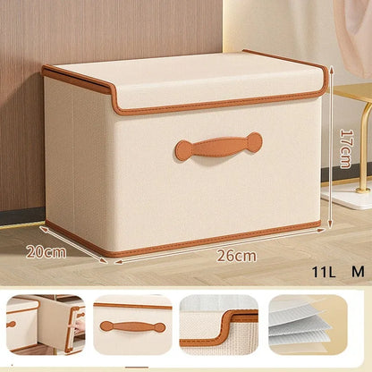 Foldable Clothes Storage Box With Lid For Wardrobes