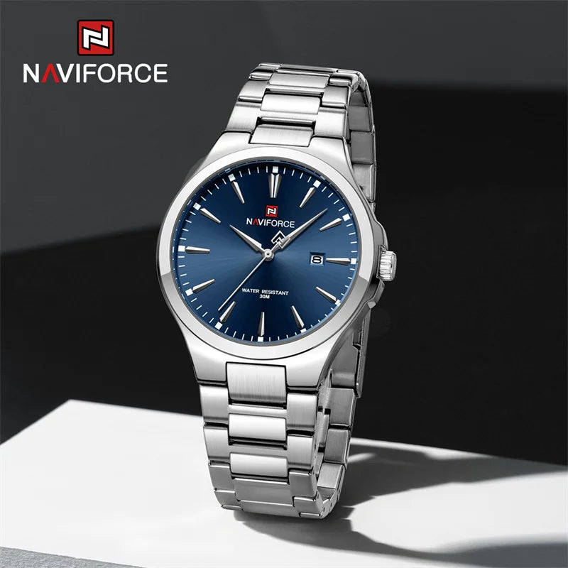 Men's Stainless Steel Quartz Watch With Date Display