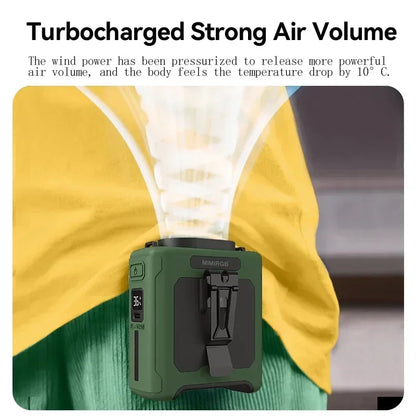 Portable Waist Fan With Power Bank And LED Light
