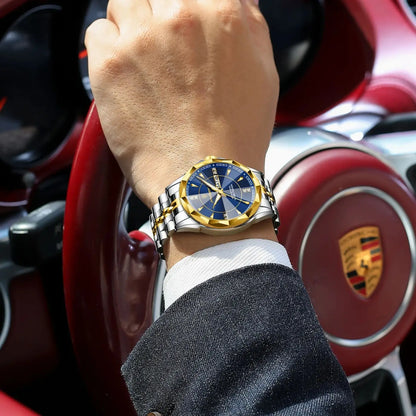 Men’s Stainless Steel Quartz Watch – Luminous, 3Bar
