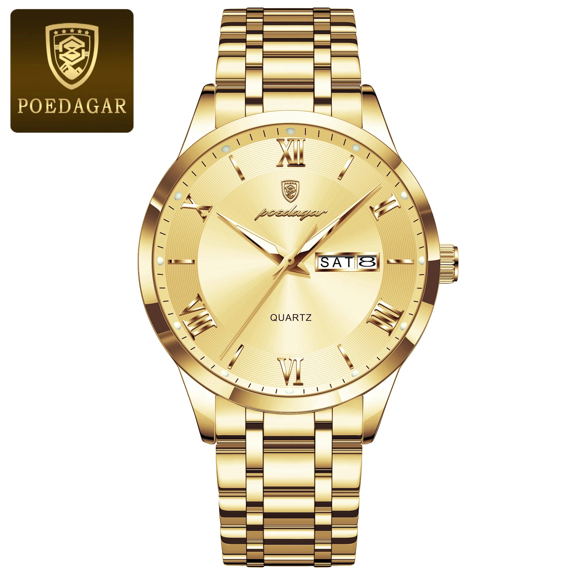 Men’s Stainless Steel Quartz Watch With Date Display