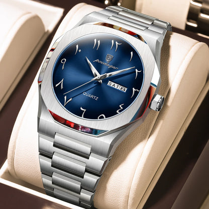 Men's Military Quartz Watch Stainless Steel Waterproof