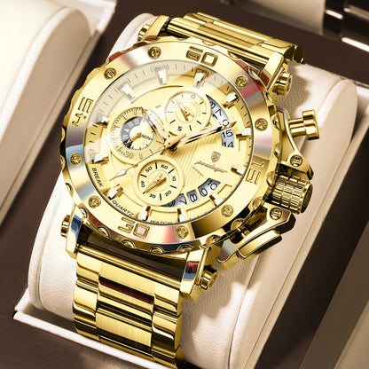 Men’s Stainless Steel Chronograph Watch With Calendar