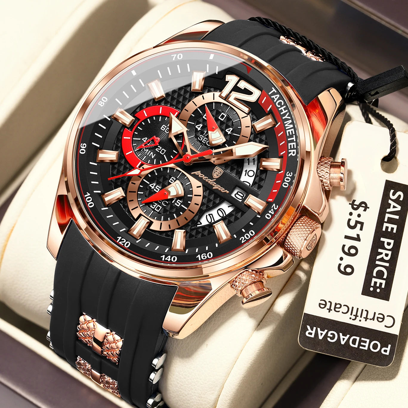 Men’s Chronograph Sports Watch Quartz Waterproof Luminous