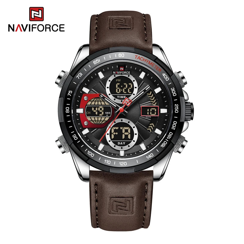 Men’s Military Sport Quartz Watch With Leather Band