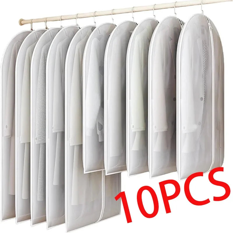 Transparent Garment Bag with Zipper – Dustproof Clothing Cover