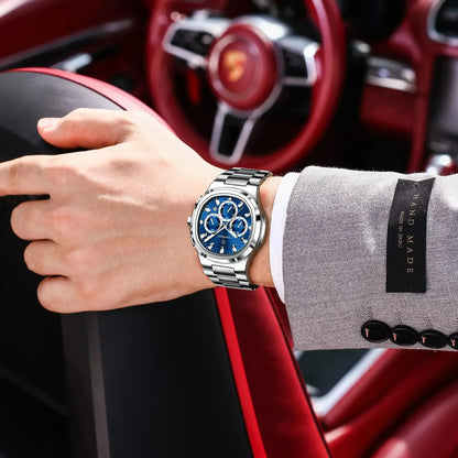 Men’s Stainless Steel Chronograph Watch With Date