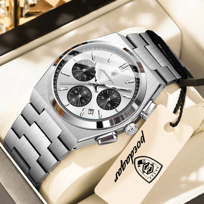 Men's Stainless Steel Chronograph Watch – Luminous, 3ATM