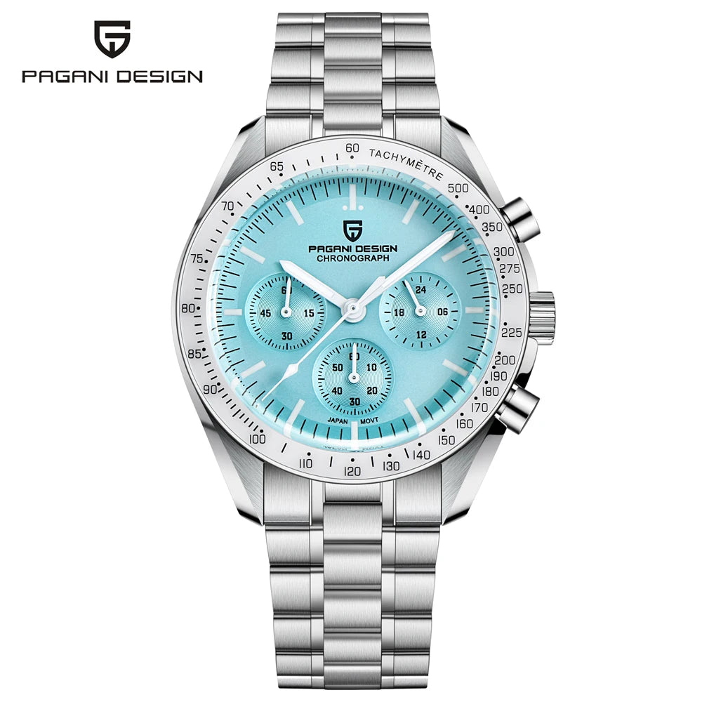 Men’s Stainless Steel Moonphase Chronograph Watch