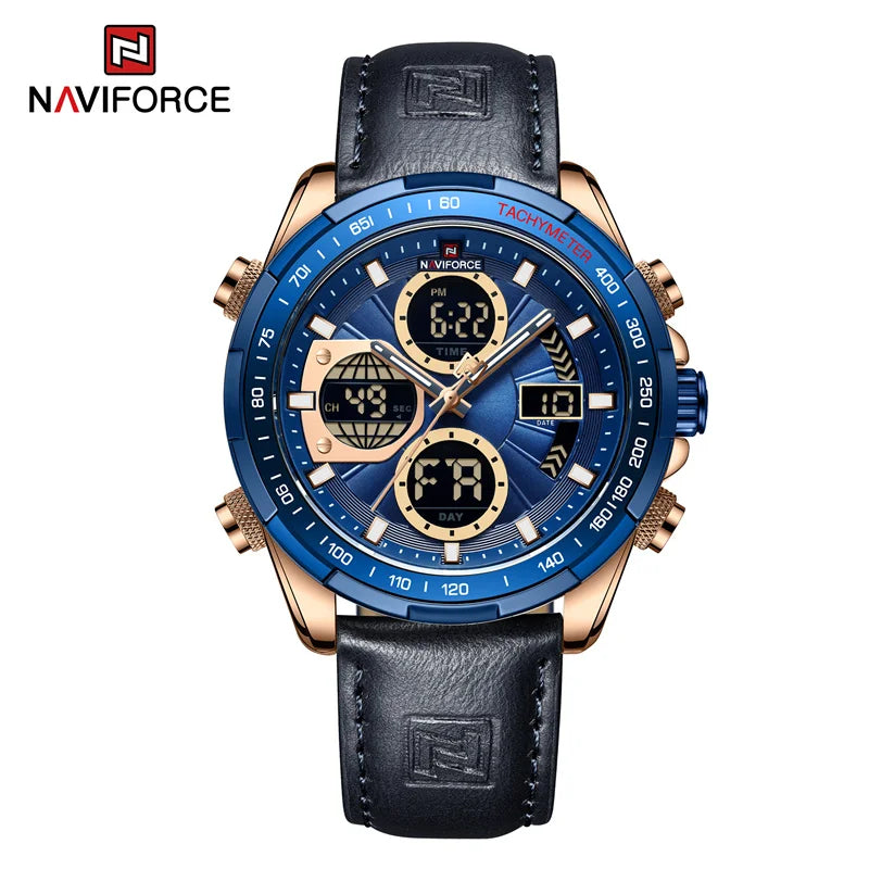 Men’s Military Sport Quartz Watch With Leather Band