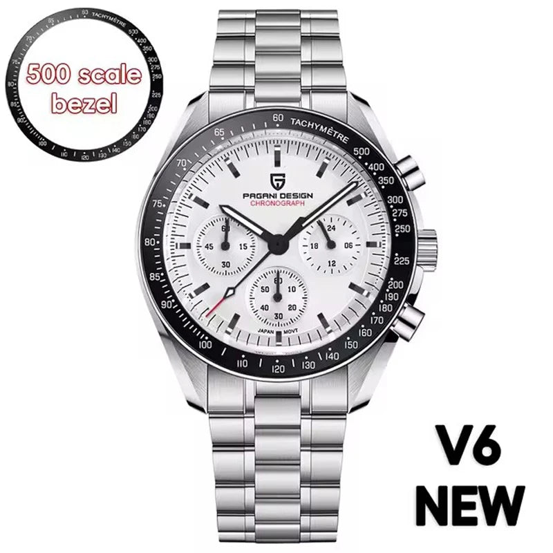 Men’s Moon Chronograph Watch Quartz 100M Waterproof