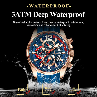 Men’s Chronograph Sports Watch Quartz Waterproof Luminous