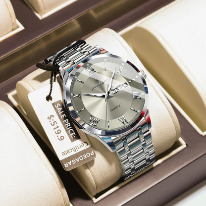 Men’s Stainless Steel Quartz Watch With Date Display