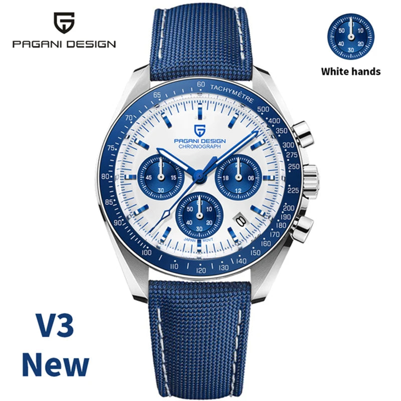 Men’s Moon Chronograph Watch Quartz 100M Waterproof
