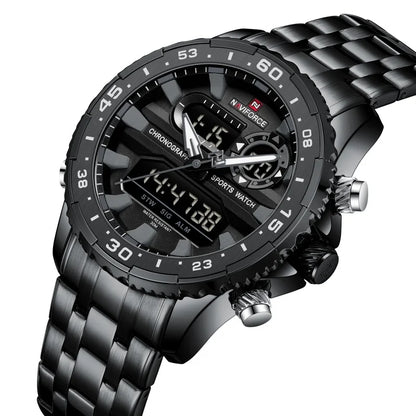 Men’s Analog-Digital Sports Watch Stainless Steel