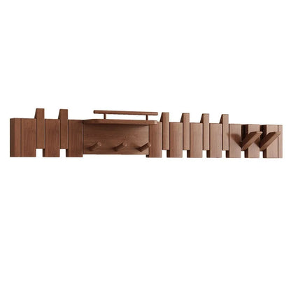 Foldable Solid Wood Piano Wall Coat Rack for Entryway