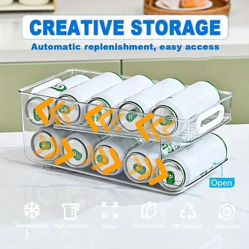 Stackable Soda Can Dispenser for Fridge Storage
