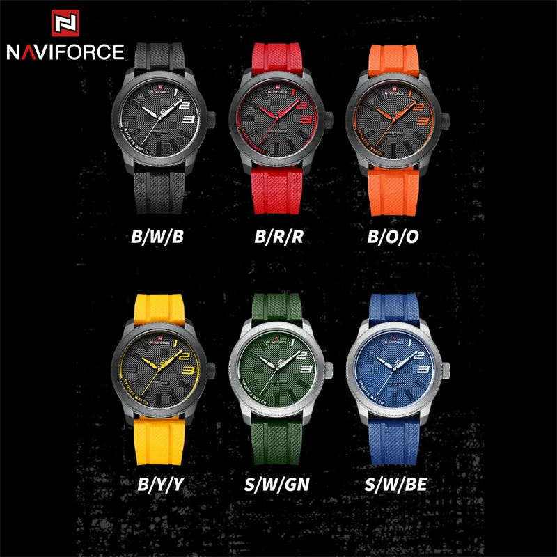 Men’s Sport Quartz Watch With Silicone Strap, 46 mm