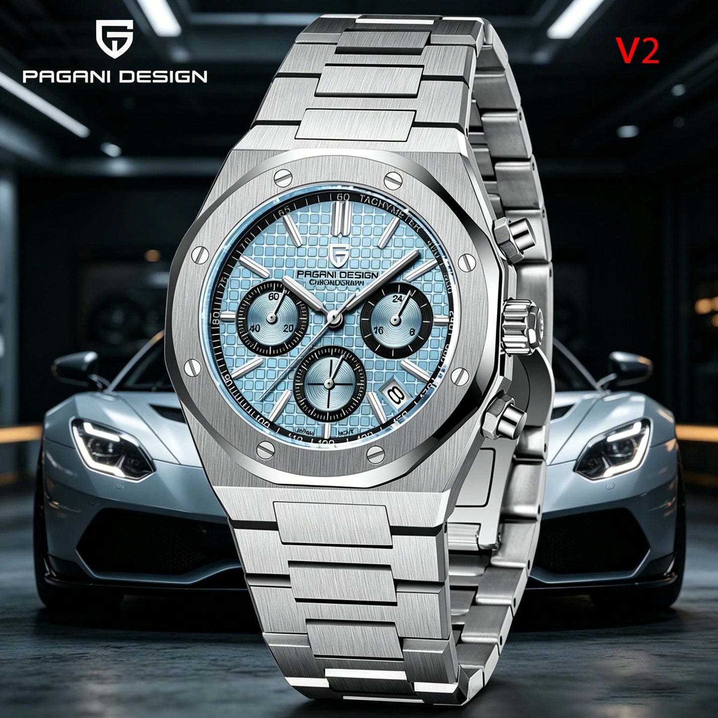 Men’s Quartz Chronograph Watch Sapphire 200M Water Resistant