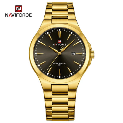 Men's Stainless Steel Quartz Watch With Date Display