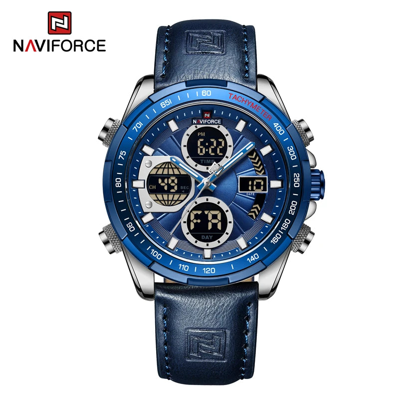 Men’s Military Sport Quartz Watch With Leather Band