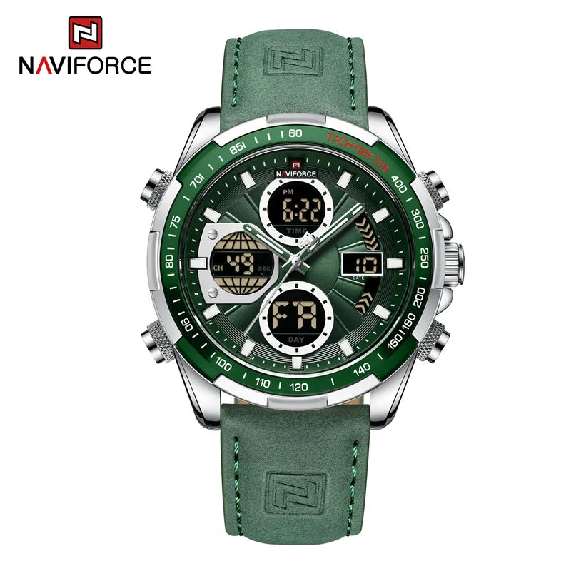 Men’s Military Sport Quartz Watch With Leather Band