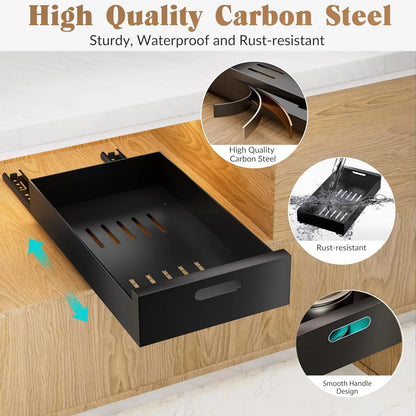 Pull-Out Kitchen Cabinet Organizer Shelf With Sliding Rail