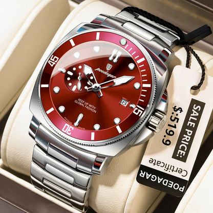 Men’s Stainless Steel Sports Watch – Luminous, 3Bar Water Resistant