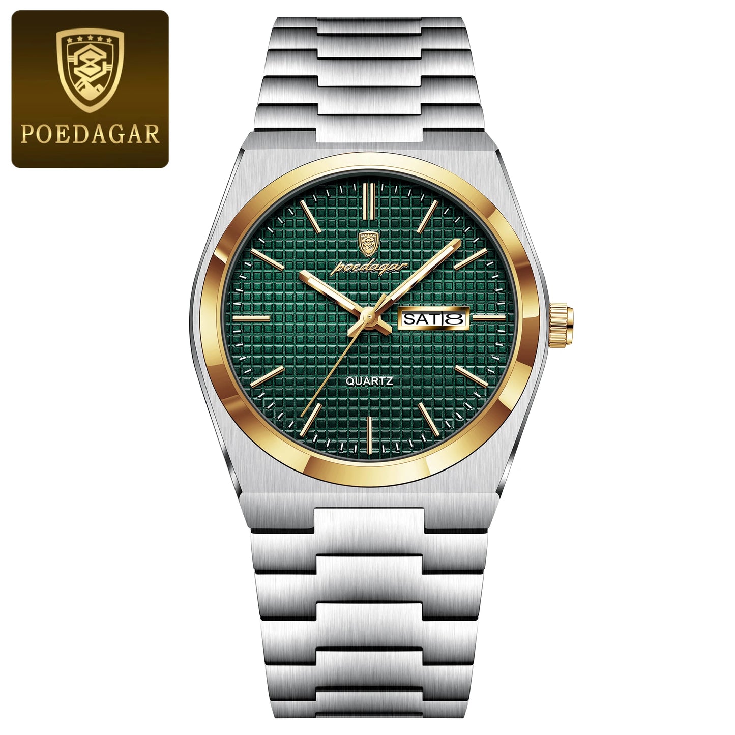 Men’s Stainless Steel Quartz Watch – Luminous, 3Bar