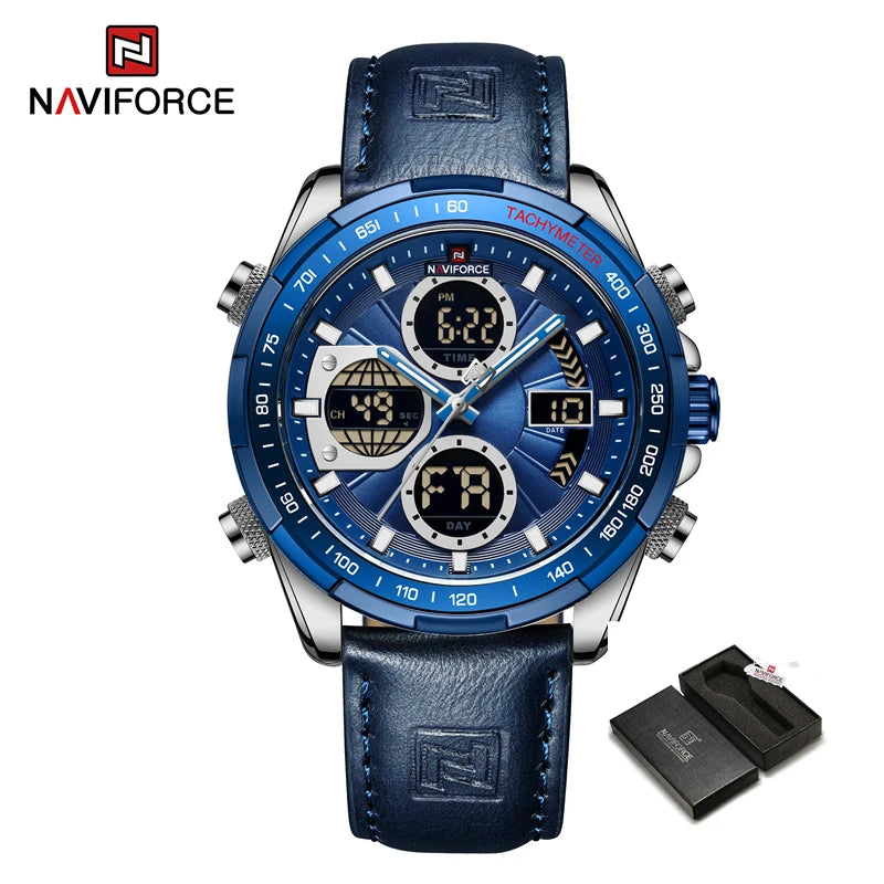 Men’s Military Sport Quartz Watch With Leather Band